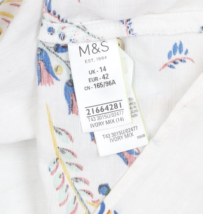 Womens UK Size 14 Marks and Spencer Ivory Basic Blouse