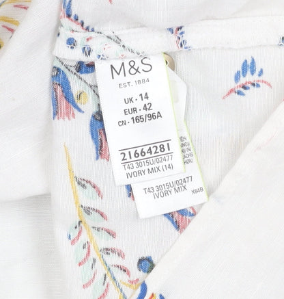 Womens UK Size 14 Marks and Spencer Ivory Basic Blouse