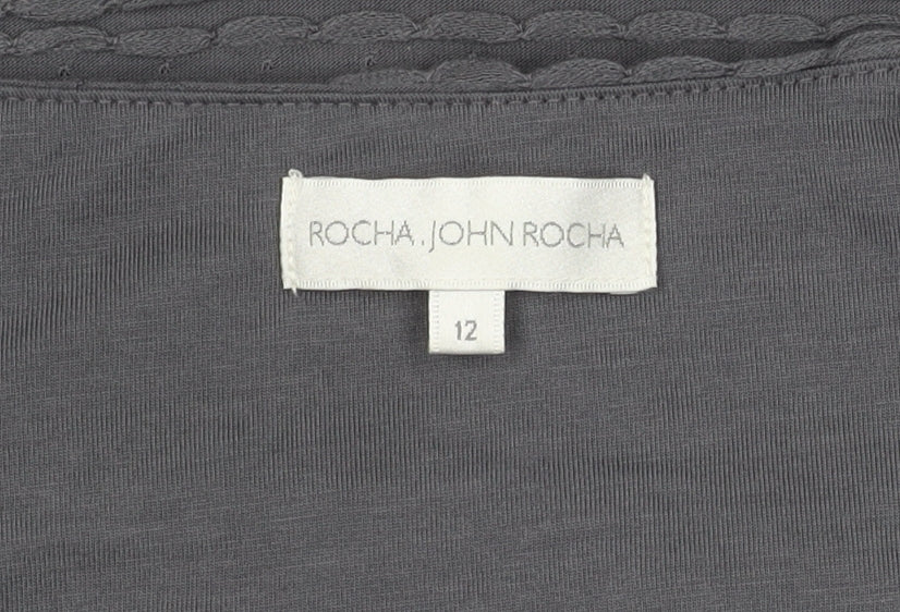 Rocha John Rocha Grey Women's T-Shirt Size 12