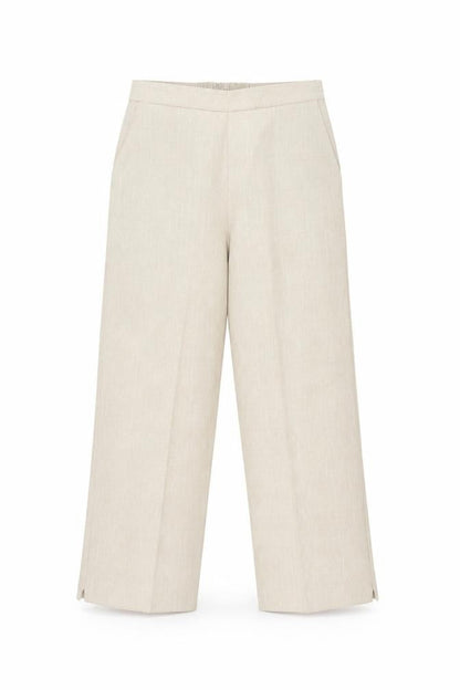 Womens UK Size 12 BASSINI Regular Fit Casual Beige Trousers