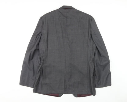 Austin Reed Men's Grey Wool Blazer 42R, Formal Jacket