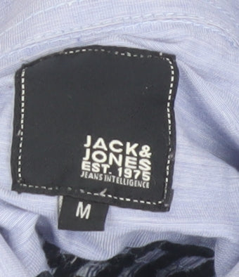 Jack & Jones Men's Blue Striped Short Sleeve Shirt M