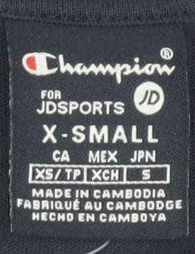 Champion Women's Blue Cropped T-Shirt, XS