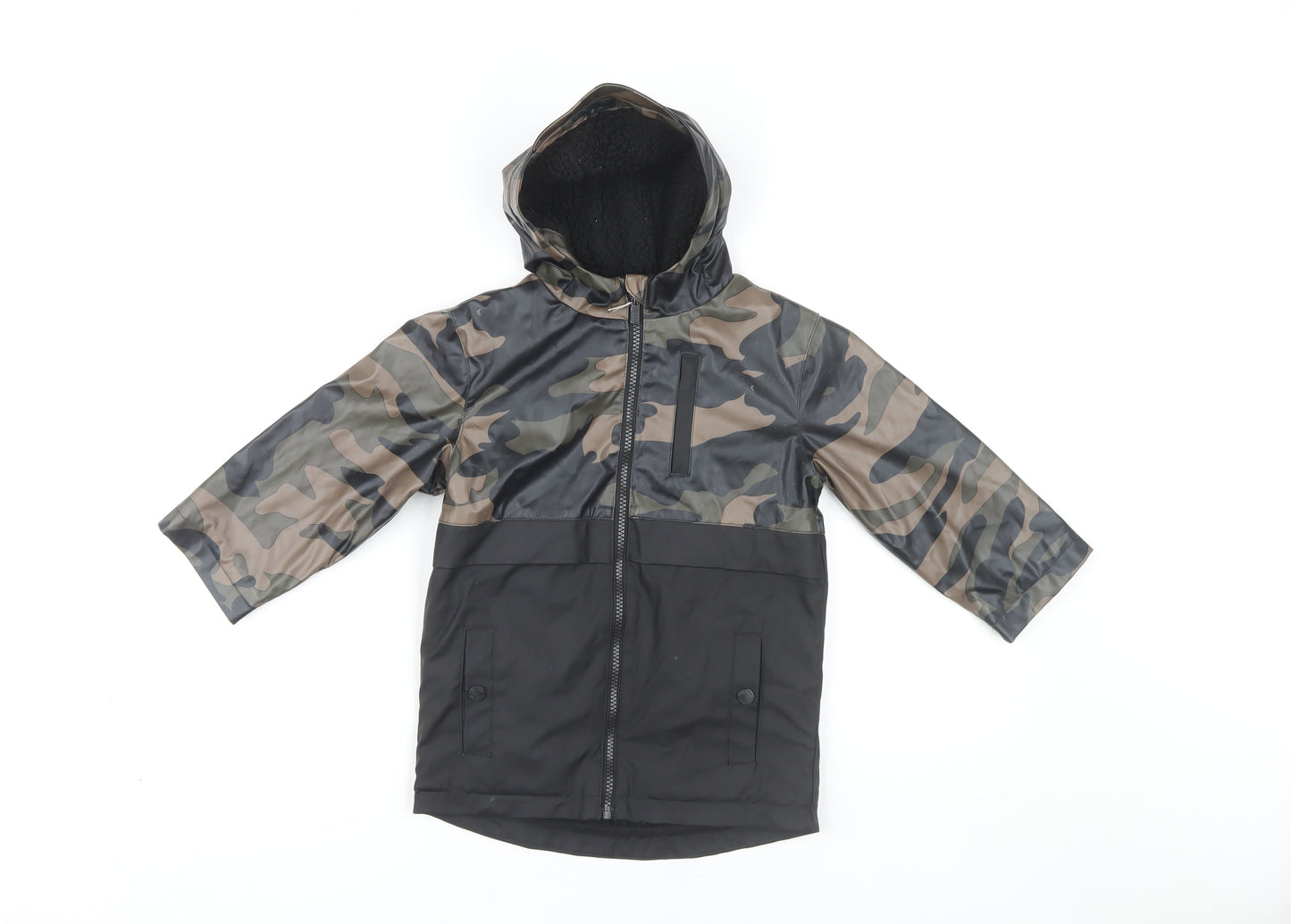Firetrap Boys Grey Hooded Camouflage Jacket 3-4 Years