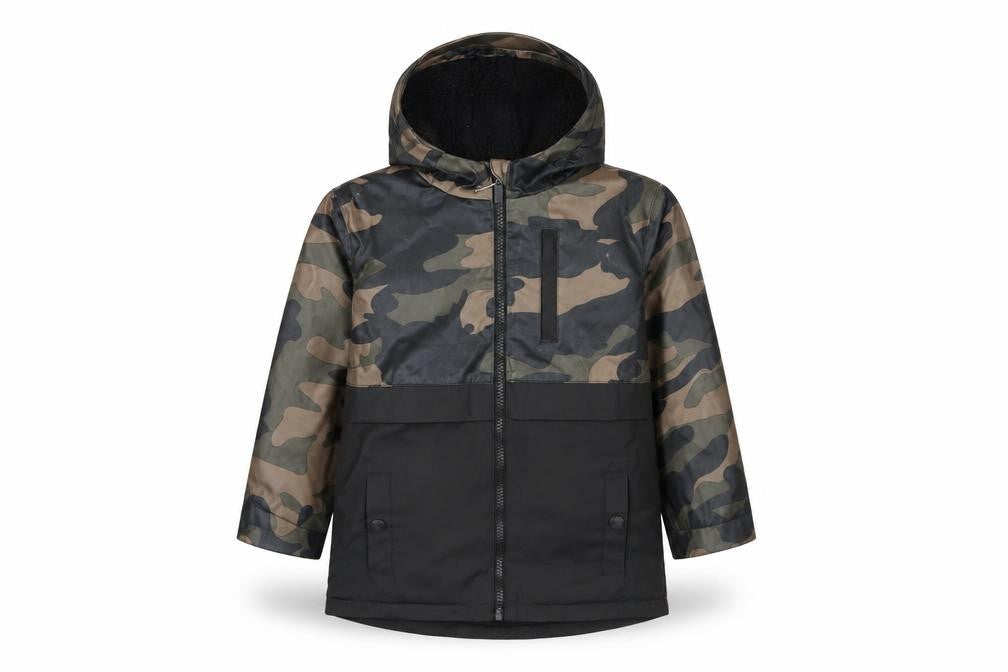 Firetrap Boys Grey Hooded Camouflage Jacket 3-4 Years