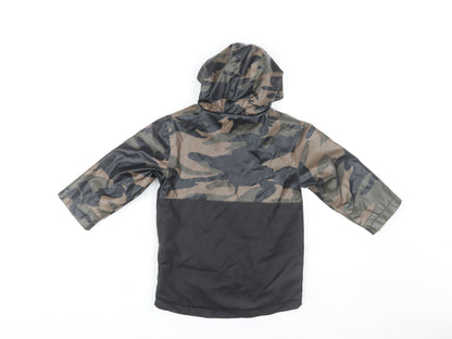 Firetrap Boys Grey Hooded Camouflage Jacket 3-4 Years