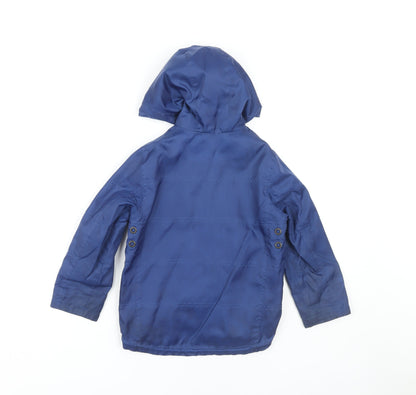 DKNY Boys Blue Basic Jacket, Hooded, Size 5 Years