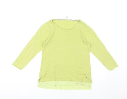 Womens UK Size 8 White Stuff Green Basic T-Shirt