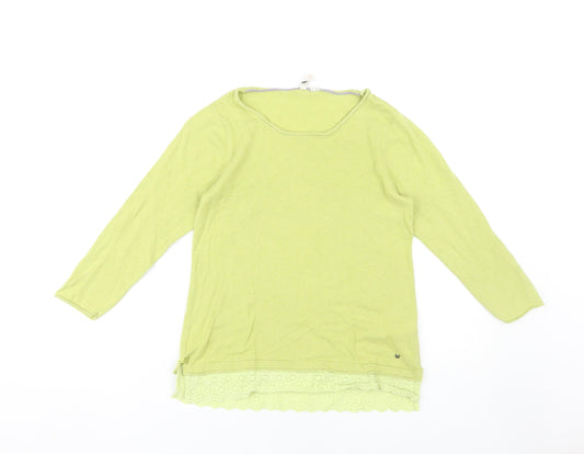 Womens UK Size 8 White Stuff Green Basic T-Shirt