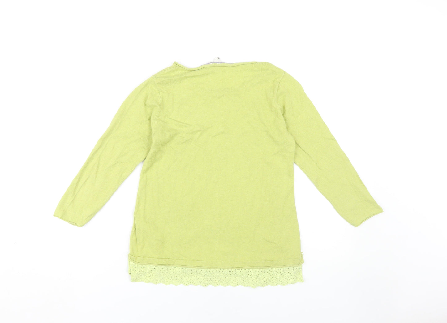 Womens UK Size 8 White Stuff Green Basic T-Shirt