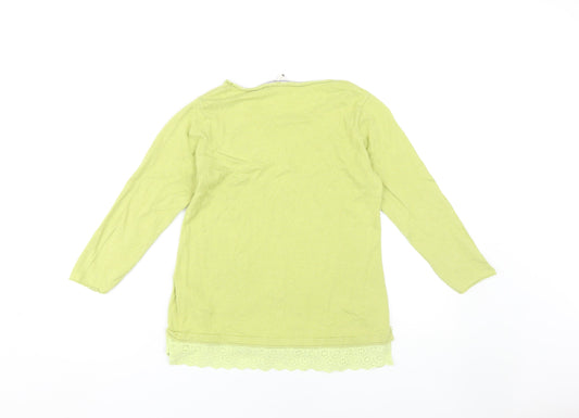 Womens UK Size 8 White Stuff Green Basic T-Shirt