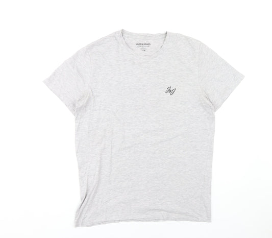 Jack & Jones Men's Grey M Crew Neck T-Shirt