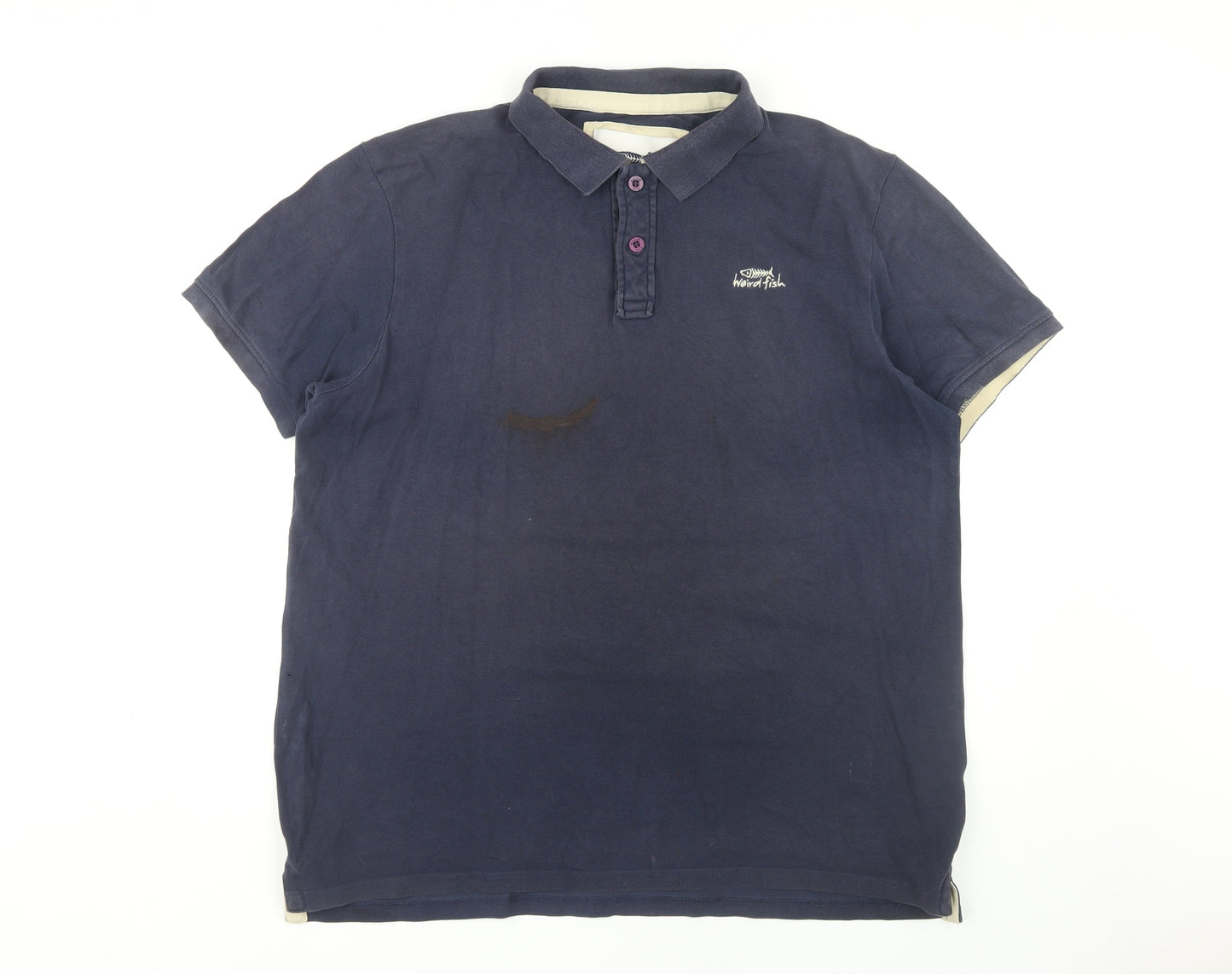 Weird Fish Men's Blue XL Cotton Polo Shirt
