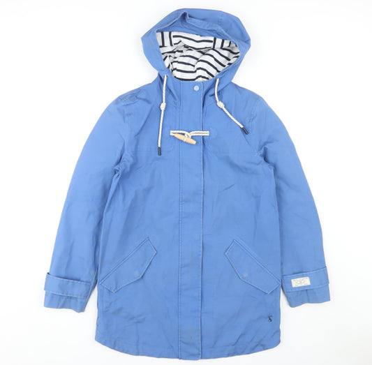 Womens UK Size 8 Joules Blue Rain Coat