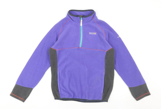 Regatta Women's Purple 1/4 Zip Sweatshirt Size L