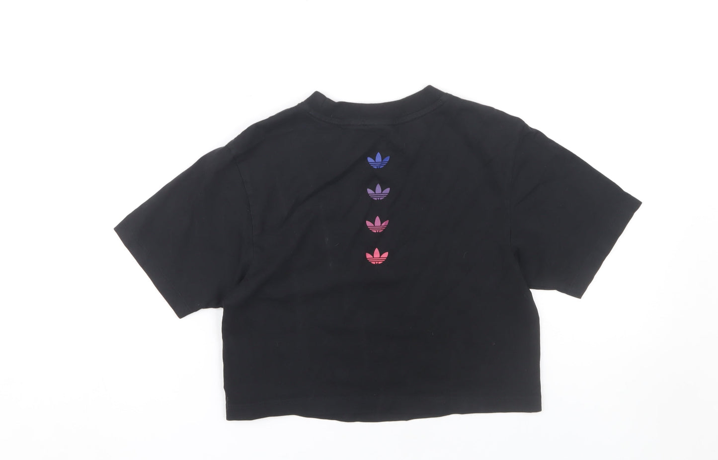 Womens UK Size 6 adidas Black Cropped T-Shirt