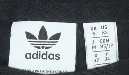 Womens UK Size 6 adidas Black Cropped T-Shirt