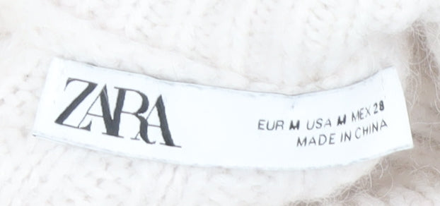 Womens UK Size M Zara White Pullover Jumper
