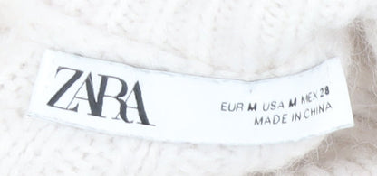 Womens UK Size M Zara White Pullover Jumper