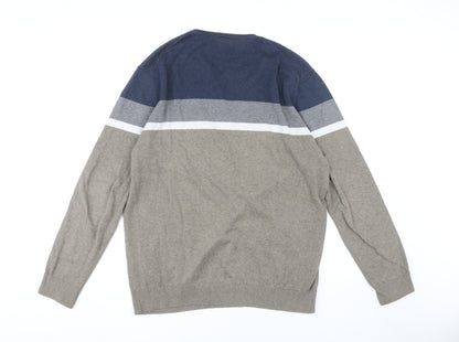 Springfield Men's Blue Beige XL Pullover Jumper
