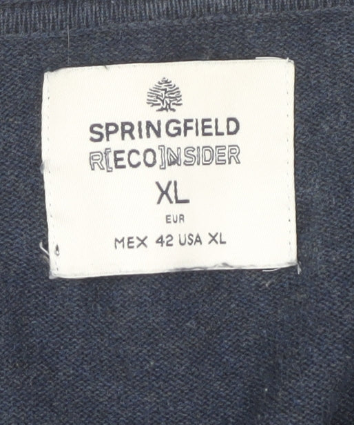 Springfield Men's Blue Beige XL Pullover Jumper