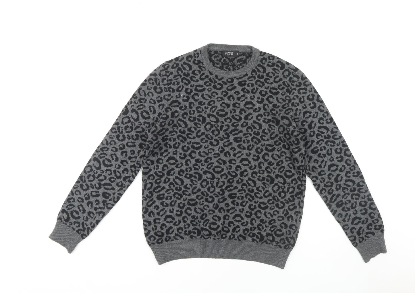 TANGO London Women's Grey Animal Print Jumper S