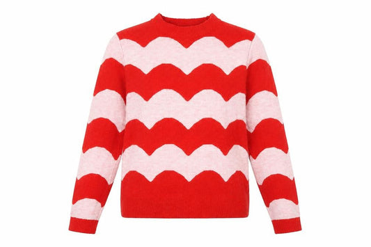Front view of Red Herring Women's Red High Neck Jumper, size 12