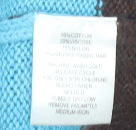 Shrinking Violet Girls Blue Brown Striped Knit Dress S