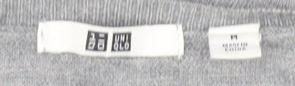 Uniqlo Men's Grey Wool V-Neck Pullover Jumper M
