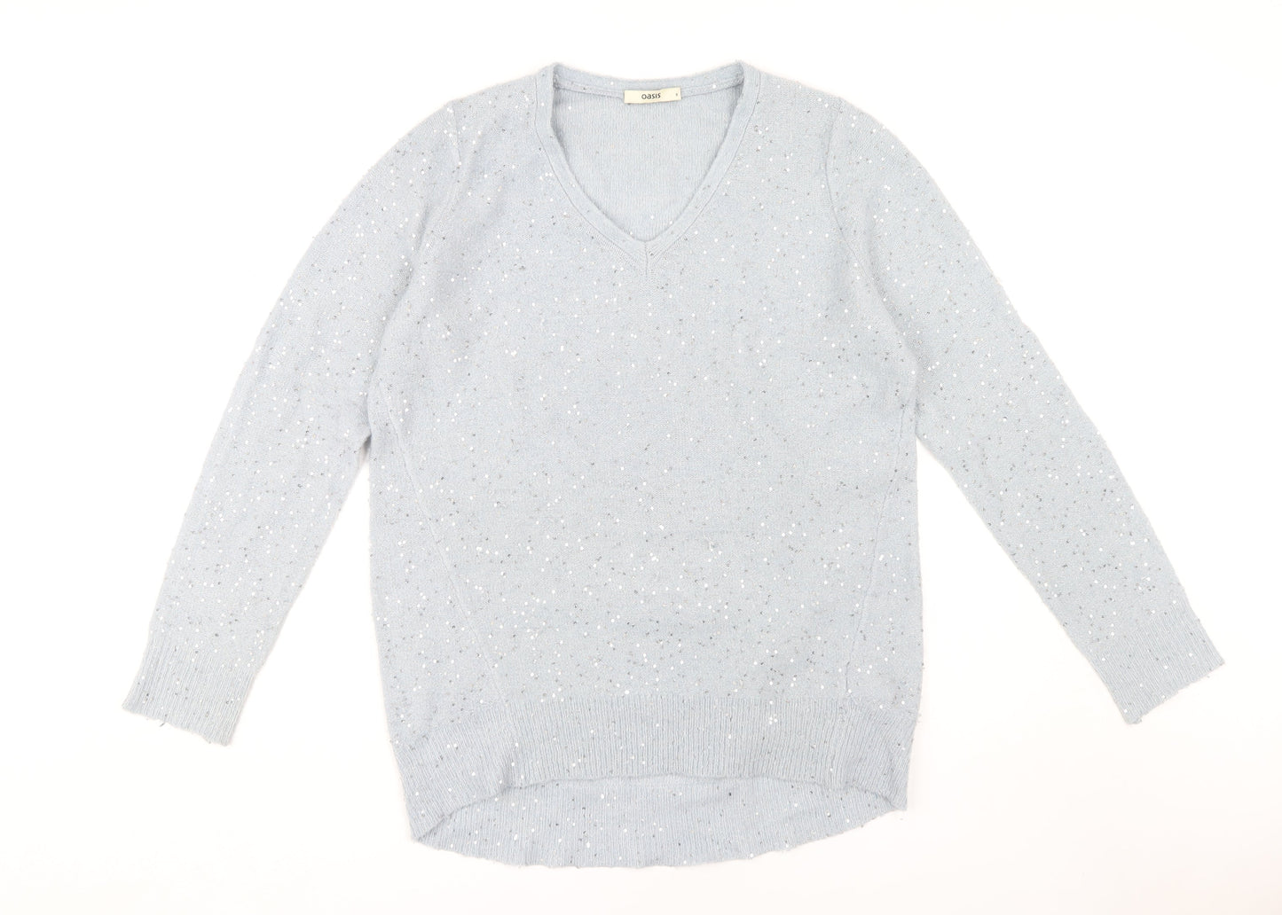 Womens UK Size S Oasis Grey Pullover Jumper