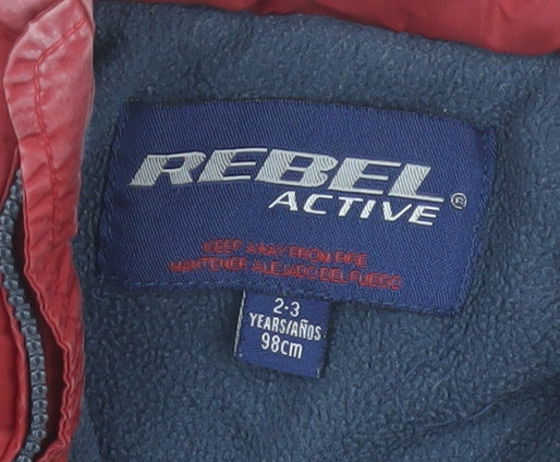 Rebel Active Boys Red Bodywarmer 2-3 Years Sleeveless Jacket
