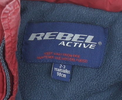 Rebel Active Boys Red Bodywarmer 2-3 Years Sleeveless Jacket