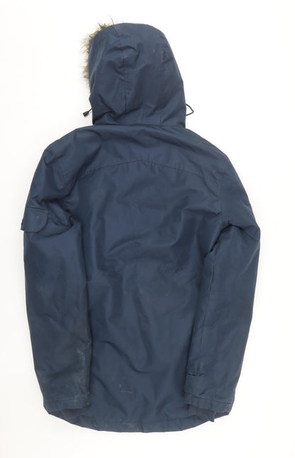 Mens UK Size XS Supply & Demand Blue Parka Coat