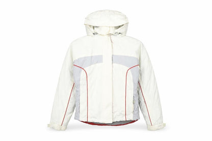 Front view of Trespass boys’ white ski jacket winter coat 11-12 years