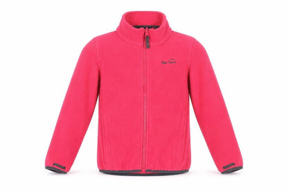 Front view of Peter Storm girls’ pink fleece jacket 7-8 years