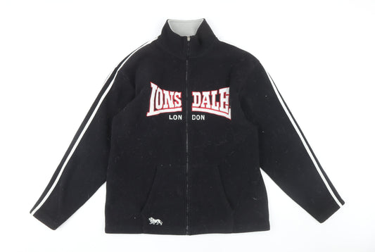 Lonsdale Unisex Black Fleece Jacket L Winter Casual