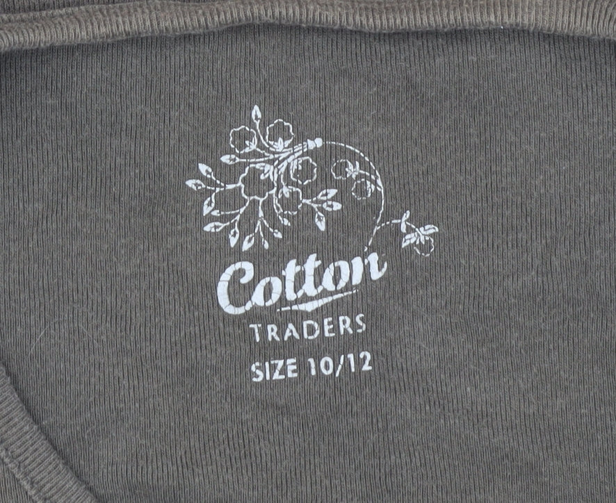 Cotton Traders Women's Green Basic T-Shirt Size 10/12