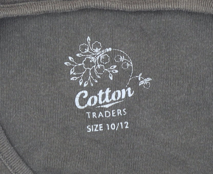 Cotton Traders Women's Green Basic T-Shirt Size 10/12