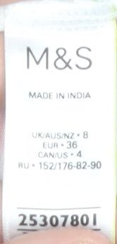 Womens UK Size 8 Marks and Spencer Multicoloured Basic T-Shirt
