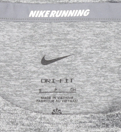 Nike Men's Grey Running T-Shirt, Size S, Breathable, Logo