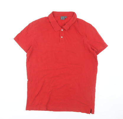 Calvin Klein Men's Red Polo Shirt, Size 54, Short Sleeve