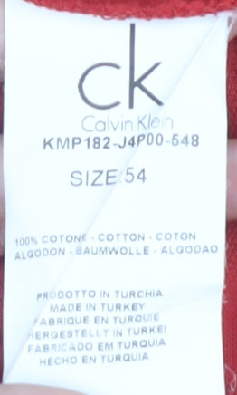 Calvin Klein Men's Red Polo Shirt, Size 54, Short Sleeve