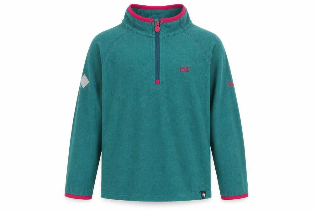 Front view of Regatta girls’ green pullover 13 years lightweight sweatshirt