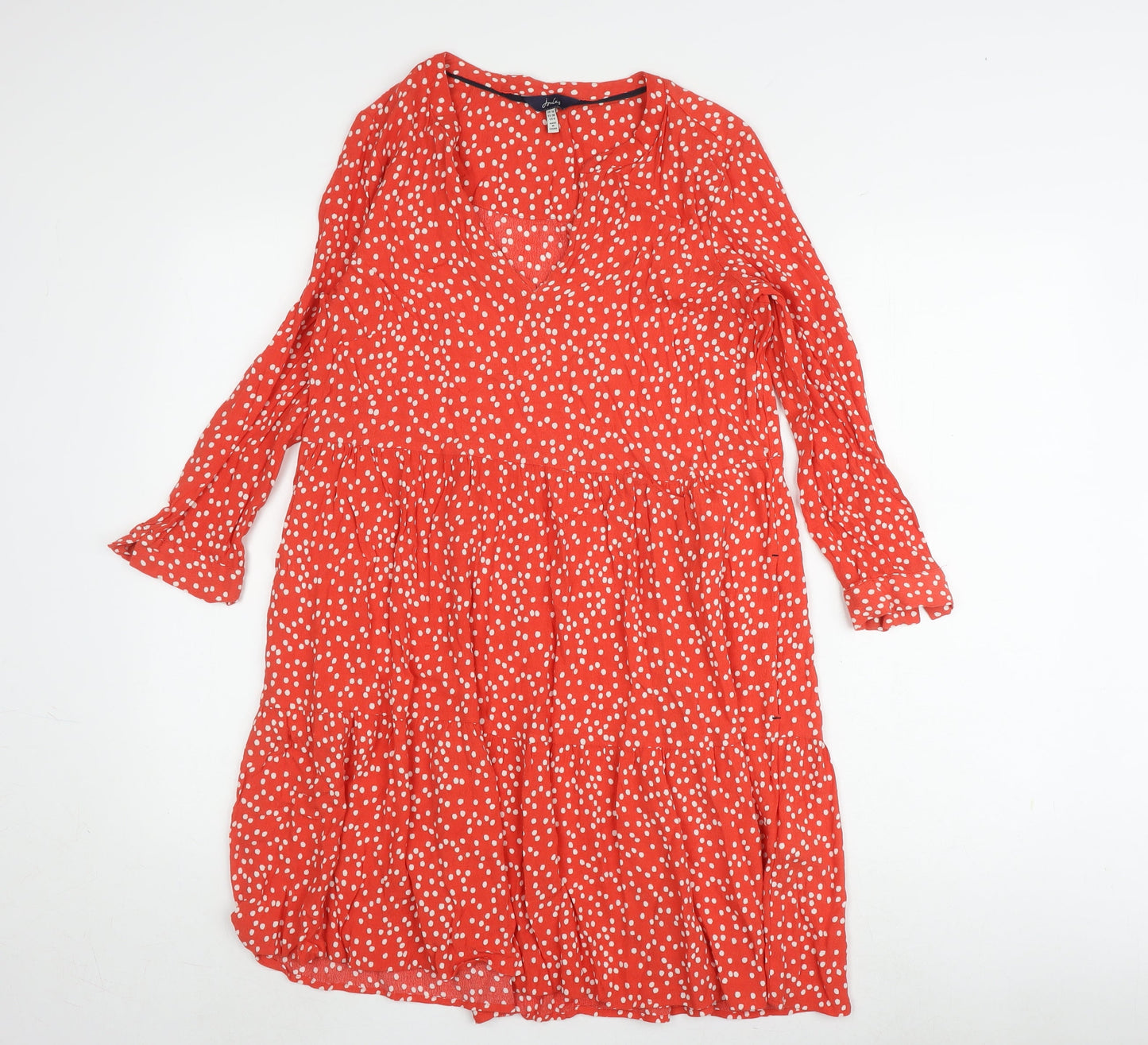 Joules Women's Red Polka Dot V-Neck Dress Size 10