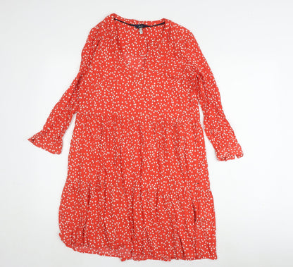 Joules Women's Red Polka Dot V-Neck Dress Size 10