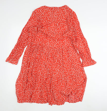 Joules Women's Red Polka Dot V-Neck Dress Size 10