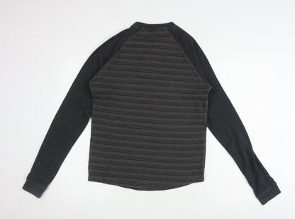 Mountain Warehouse Men's Grey Striped Long Sleeve Shirt