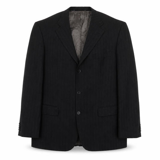 Feraud Men's Black Wool Striped Blazer Size 42