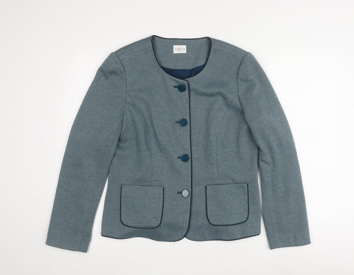 Eastex Women's Blue Chevron Blazer, Size 12