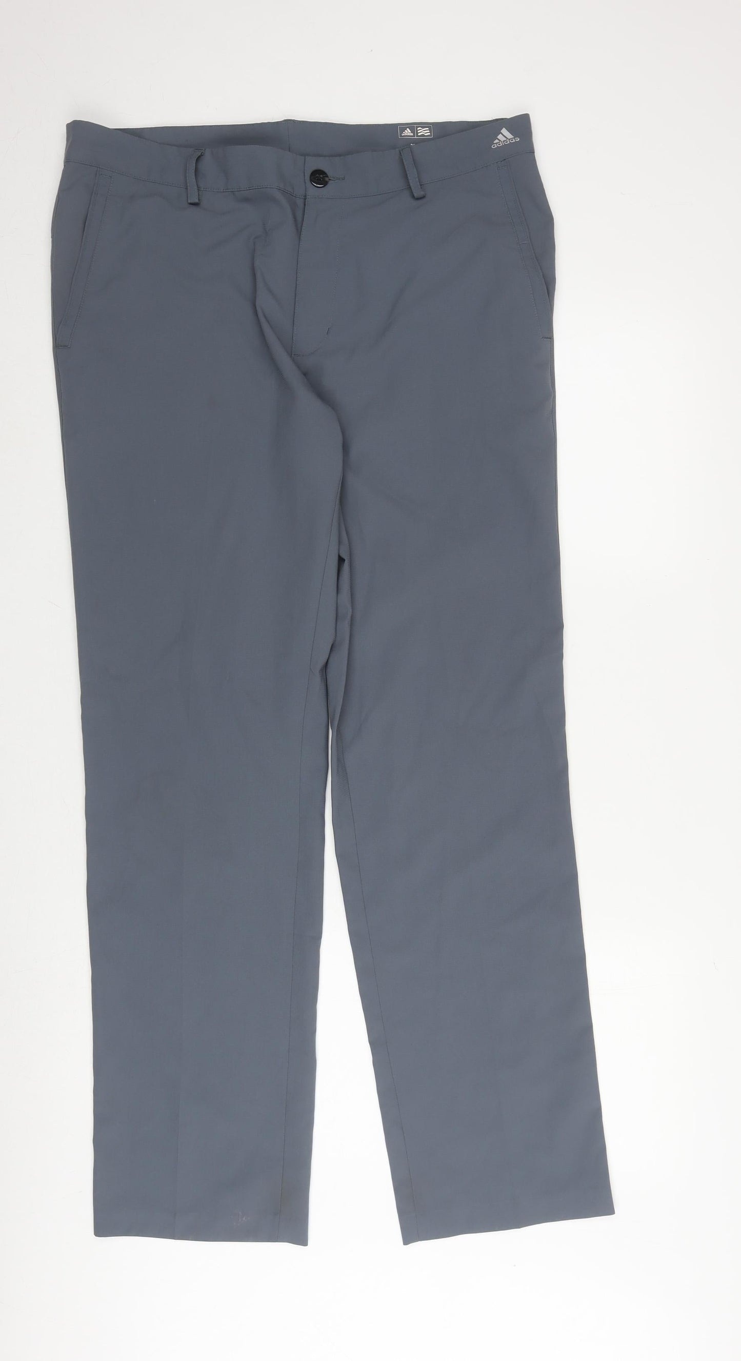 Adidas Men's Grey Golf Trousers Size M Straight Leg